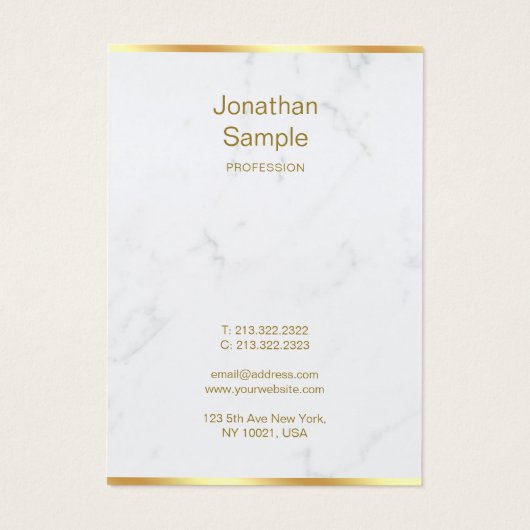 Stylish Marble Gold Typography Script Name Luxury Visitekaartje (Achterkant)