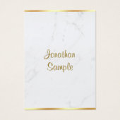 Stylish Marble Gold Typography Script Name Luxury Visitekaartje (Voorkant)