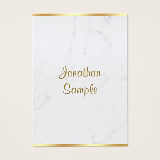 Stylish Marble Gold Typography Script Name Luxury Visitekaartje (Voorkant)