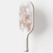 Stylish Marble-look Monogram Initial Name Pickleball Paddle (Links)
