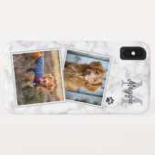Stylish Marble Monogram Initiaal Dog Pet Foto Case-Mate iPhone Case (Achterkant (horizontaal))