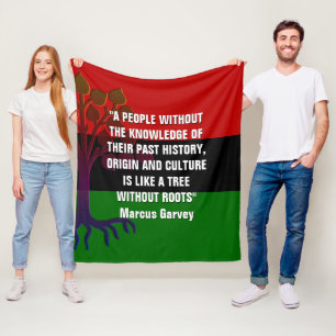 Stylish Marcus Garvey TREE ZONDER ROOTS Fleece Deken