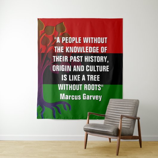 Stylish Marcus Garvey TREE ZONDER ROOTS Wandkleed (In situ)