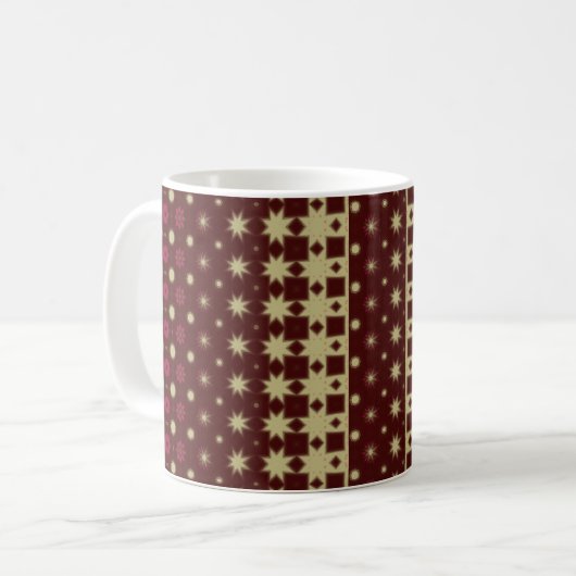 Stylish Maroon Geometric Coffee Mug Koffiemok (Voorkant links)