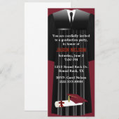 Stylish Maroon Graduation Party Invitation Kaart (Voorkant / Achterkant)