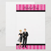 Stylish Martini Couple Briefpapier (Voorkant / Achterkant)