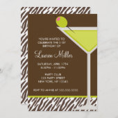 Stylish Martini Drink Birthday Party Kaart (Voorkant / Achterkant)