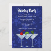 Stylish Martinis Holiday Cocktail Party Invitation Kaart (Voorkant)