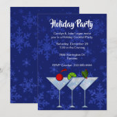 Stylish Martinis Holiday Cocktail Party Invitation Kaart (Voorkant / Achterkant)