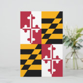Stylish Maryland State Flag Decor Briefpapier (Staand voorkant)