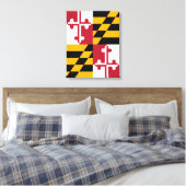 Stylish Maryland State Flag Decor Canvas Afdruk (Insitu (Slaapkamer))