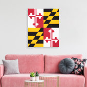Stylish Maryland State Flag Decor Canvas Afdruk (Insitu (Woonkamer))
