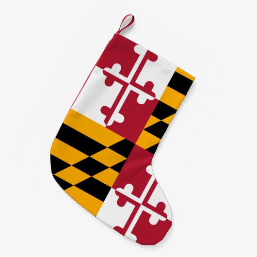 Stylish Maryland State Flag Decor Kleine Kerstsok (Voorkant (Hangend))