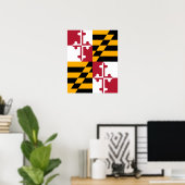 Stylish Maryland State Flag Decor Poster (Thuiskantoor)