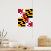 Stylish Maryland State Flag Decor Poster (Keuken)