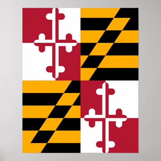 Stylish Maryland State Flag Decor Poster (Voorkant)