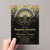 Stylish Masquerade Quinceañera 15th Birthday Acryl Uitnodigingen (Insitu (Draagbaar))