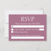 Stylish Mauve Wedding RSVP Kaart (Voorkant)