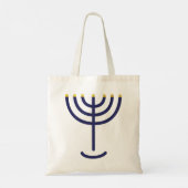 Stylish Menorah Navy Gold Tote Bag (Achterkant)