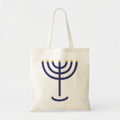 Stylish Menorah Navy Gold Tote Bag (Voorkant)