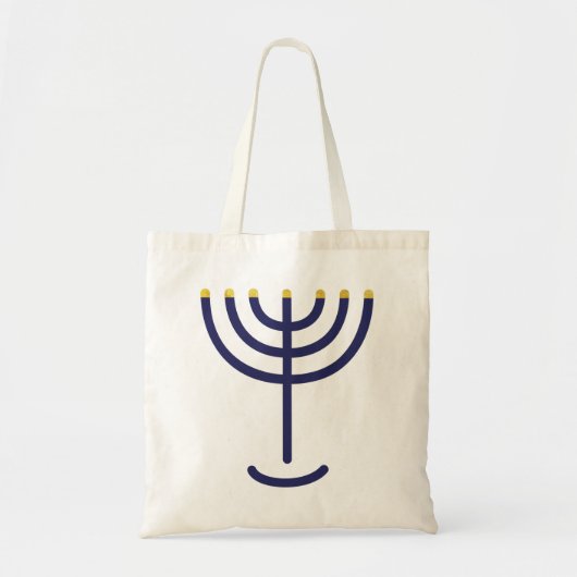 Stylish Menorah Navy Gold Tote Bag (Voorkant)