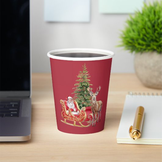 Stylish Merry Christmas Modern Holiday Pattern Cup Papieren Bekers (Insitu)