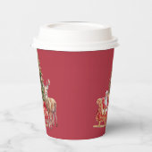 Stylish Merry Christmas Modern Holiday Pattern Cup Papieren Bekers (Links)