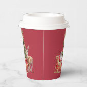Stylish Merry Christmas Modern Holiday Pattern Cup Papieren Bekers (Rechts)