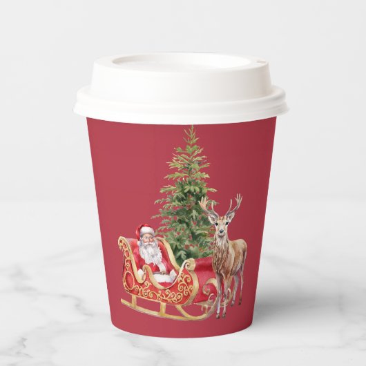 Stylish Merry Christmas Modern Holiday Pattern Cup Papieren Bekers (Voorkant)