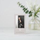 Stylish Minimal Modern Monogram Professional Photo Visitekaartje (Staand voorkant)