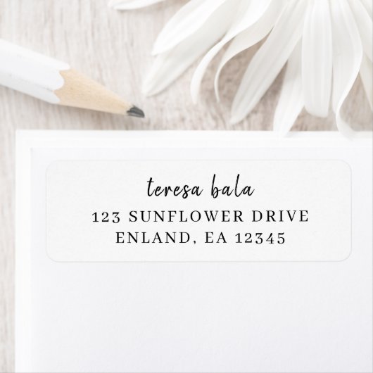 Stylish Minimal White Script Design Etiket (Insitu)