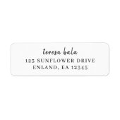 Stylish Minimal White Script Design Etiket (Voorkant)