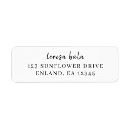 Stylish Minimal White Script Design Etiket