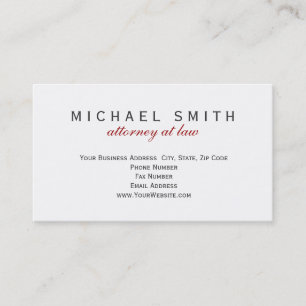 Stylish Minimalist Lawyer Attorney Visitekaartje