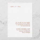 Stylish Minimalist Wedding Folie Uitnodiging (Voorkant)