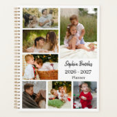 Stylish Modern 6 Photo Collage Appointment Book Planner (Voorkant)