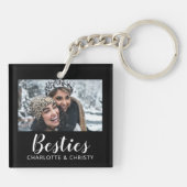 Stylish Modern Best Friends Script Photo Sleutelhanger (Achterkant)