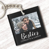 Stylish Modern Best Friends Script Photo Sleutelhanger