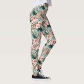 Stylish Modern Boho Waterverf Tropical Floral Leggings (Rechts)