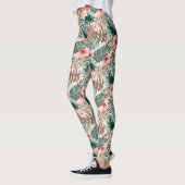 Stylish Modern Boho Waterverf Tropical Floral Leggings (Links)