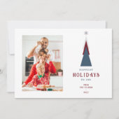 Stylish Modern Colorful Christmas Tree Photo  Feestdagenkaart (Voorkant)