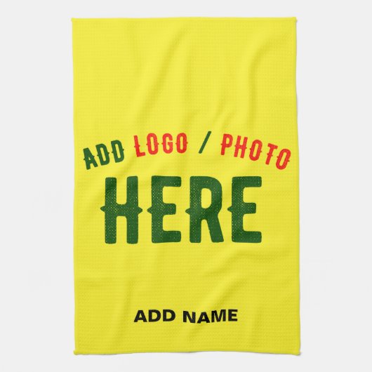 STYLISH MODERN CUSTOM BRIGHT YELLOW VERIFIED BRAND THEEDOEK (Verticaal)