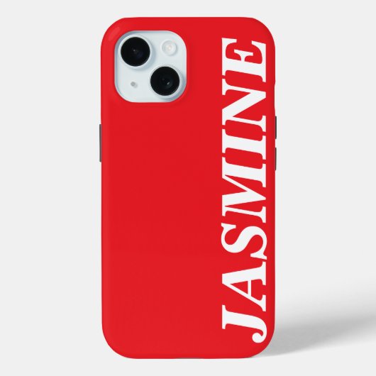 STYLISH MODERN CUSTOM NAME SOLID RED COLOUR Case-Mate iPhone CASE (Achterkant)