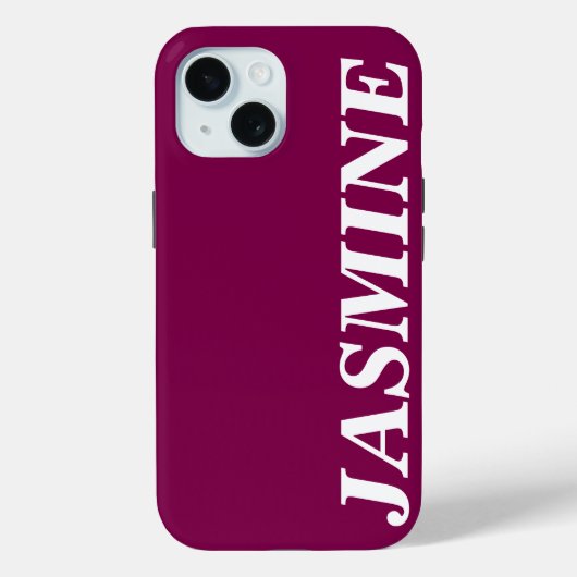 STYLISH MODERN CUSTOM NAME SOLID WINE COLOUR Case-Mate iPhone CASE (Achterkant)