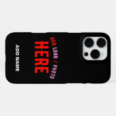 STYLISH MODERN CUSTOMIZABLE BLACK VERIFIED BRANDED iPhone HOESJE (Achterkant horizontaal)