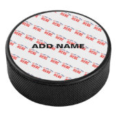 STYLISH MODERN CUSTOMIZABLE WHITE VERIFIED BRANDED HOCKEY PUCK (3/4)