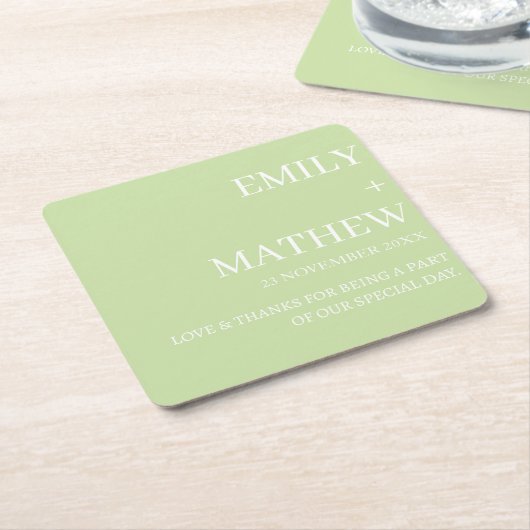 STYLISH MODERN CUSTOMIZED ELEGANT CLASSIC WEDDING KARTONNEN ONDERZETTERS (Schuin)