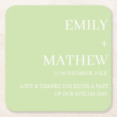 STYLISH MODERN CUSTOMIZED ELEGANT CLASSIC WEDDING KARTONNEN ONDERZETTERS (Voorkant)