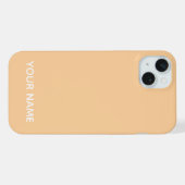 STYLISH MODERN CUSTOMIZED NAME PEACH COLOUR  iPhone HOESJE (Achterkant horizontaal)