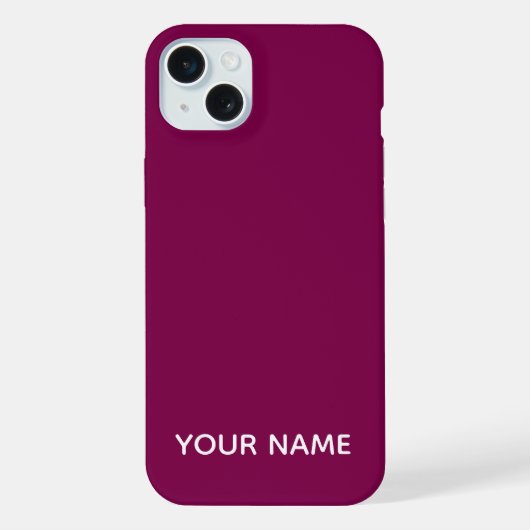 STYLISH MODERN CUSTOMIZED NAME WINE COLOUR  iPhone HOESJE (Achterkant)